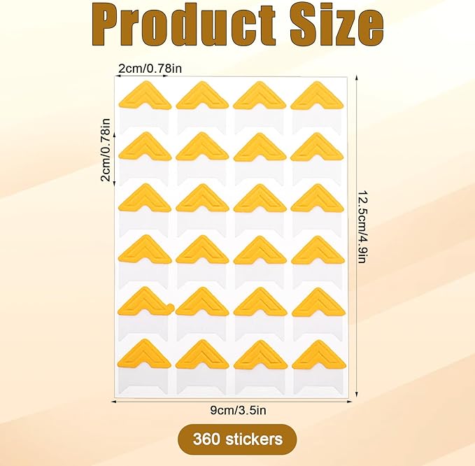 360 Pcs Photo Corners Self Adhesive Photo Mounting Corner Stickers Photo Mounting Corners Multicolored Picture Corners for Scrapbooks Album Journal Memory Book (Multicolor)