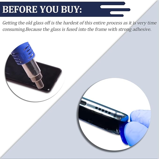 YWLRONG for Samsung Galaxy A15 Back Glass Replacement for Samsung Galaxy A15 5G A156U A15 4G A155U Rear Glass Replacement Battery Cover Housing Door Accessories Parts with Repair Tools (Blue)