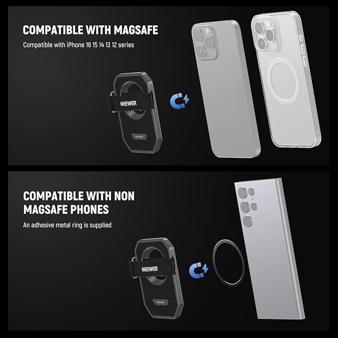 NEEWER Magnetic SSD Mount with Upgraded Touch Fastener, SSD Holder Compatible with MagSafe 16 Pro Max 15 Pro Max 16 Pro 15 Pro for ProRes Video Recording Samsung Lexar SanDisk SSD, PA040