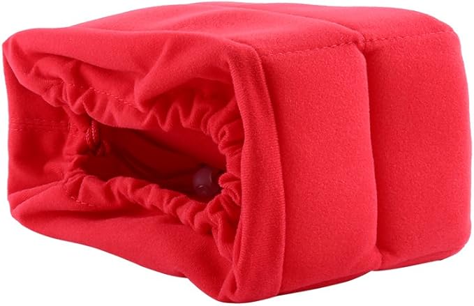 Universal Padded DSLR Camera Insert Bag, Shockproof Camera Sleeve with Adjustable Foam Dividers, Velvet Lined Protective Cover for SLR Cameras and Lenses in Backpacks (Red)