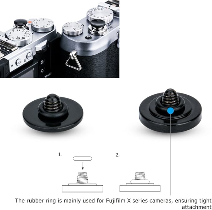 JJC 2-Pack Camera Soft Shutter Release Button for Fuji Fujifilm X-E5 X-M5 X-T50 X-T30 III II X-T20 X-T10 X Half X-T4 X-T3 X-T2 X-PRO3 X100VI X100V X100F X-E4 Sony RX1R II RX10 IV III Nikon Zf & More