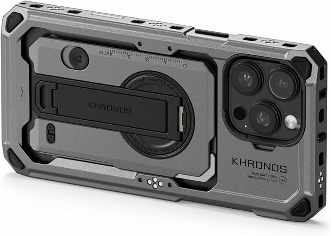 Tilta Khronos Compatible with iPhone 16 Pro Max Case (Space Gray, iPhone 16 Pro Max) | Mobile Filmmaking Accessories | Phone Camera Cage | Phone Video Rig | TK-IP16-PMFC-SG