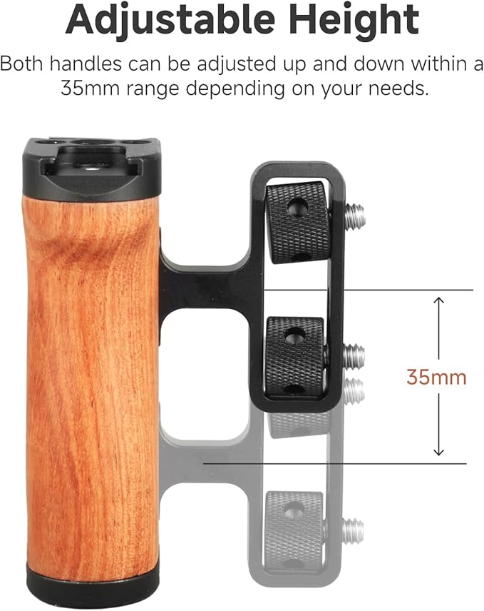 Accsoon Side Handle Handgrip for CineView M7 Pro Camera Monitor with 1/4"-20 Threaded Holes, 35mm Up and Down Adjustable Reversible Grip for Monitor/Smartphone/iPad/Tablet/DSLR Camera Cages(1 Pair