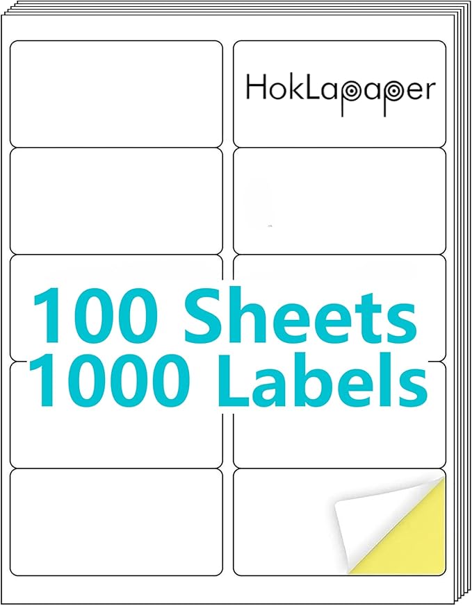 2" x 4" Shipping Labels,Printable White Mailing Labels for Laser/Inkjet Printer,Permanent Adhesive Sticker Labels(100 Sheets,1000 Labels)