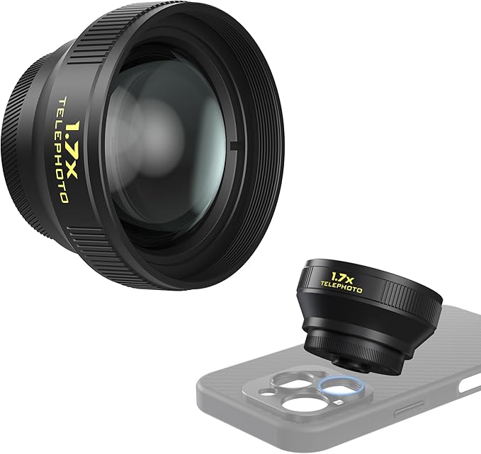 Freewell 1.7X Telephoto Lens for iPhone & Samsung – 17mm Threaded Premium Portrait & Wildlife Lens