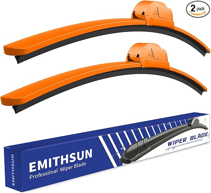 OEM QUALITY 26" + 16" Premium All-Seasons Durable Stable And Quiet Orange Windshield Wiper Blades (Set of 2)