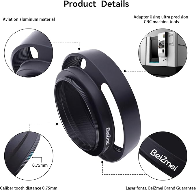 46mm Lens Hood,46mm Metal Camera Lens Hood Compatiable All Brands Ø Lenses with 46mm Filter Thread.(for Leica/for Canon/for Nikon/for Sony)