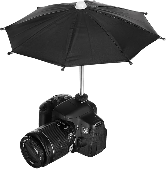 PATIKIL Camera Umbrella, 10.6 Inch Sunshade Camera Hot Shoe Umbrella Rain Cover Protector for Nikon, Black