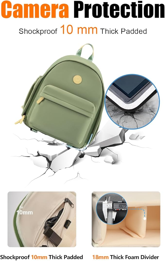 Cwatcun Camera Backpack Bag for Women, Stylish DSLR/SLR Camera Bag with Tripod Strap Laptop Compartment and Removable Dividers Lightweight Photograhy Backpack Case for Canon/Nikon/Sony Accessories