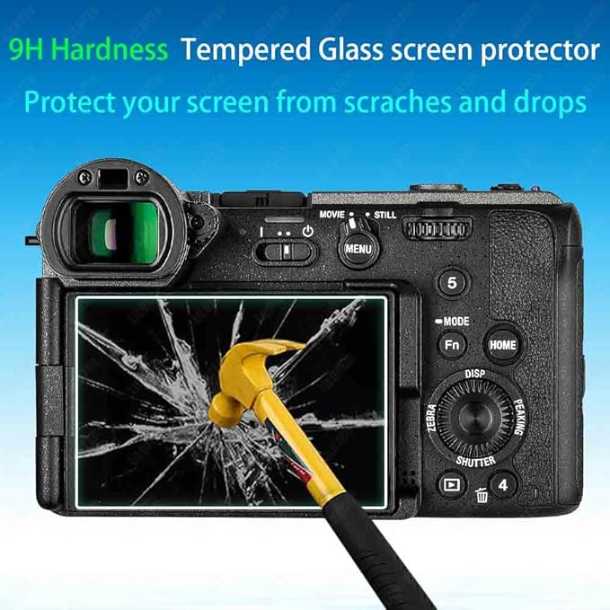 Screen Protector for Sony FX2 Camera & Hot Shoe Cover [3+2 Pack], 0.3mm 9H Hardness Tempered Glass Anti-Scrach Anti-Fingerprint Anti-Bubble