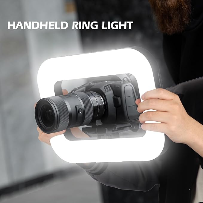 Portable Ring Light,Handheld Selfie Light Kit,LED Phone Video Stabilizer Light with 8000mAh Battery for iPhone Light Video Recording,Camera Video, YouTube, TikTok,Makeup Lights