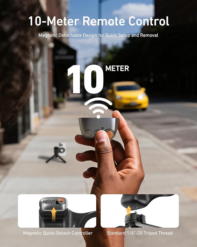 TELESIN Fun Shot Magnetic Phone Camera DSLR Style Shutter Grip for Magsafe iPhone & Android with Detachable Wireless Shutter Button - Official Grip -Comfort Ergonomic Phone Grip Handle Holder(B)
