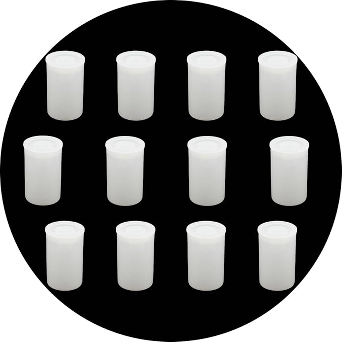 PINE & LINEN 12pcs White Film Canisters with Lids,33mm/1.3inch Caliber Plastic Film Canisters Camera Reel Containers, Storage Containers for Science Art Projects/Sewing Hobbyists