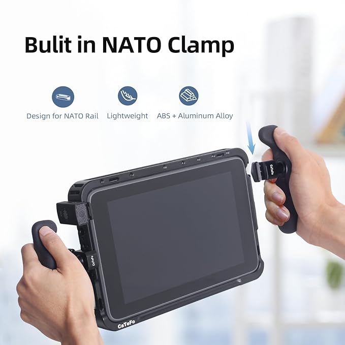 StarGrip-NATO Camera Side Handle Grips - Pair of Mini Left and Right Side Handles with 360 Degree Adjustable Clamp for DSLR Camera, Smartphone, iPad, Monitor Cage