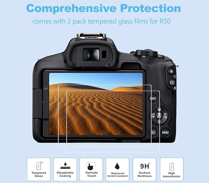 Pocoukate Case for Canon EOS R50 Camera, Soft Silicone Protective Cover Skin with EOS R50 Screen Protector Accessories for Canon EOS R50 Mirrorless Camera Silicone Case - Yellow
