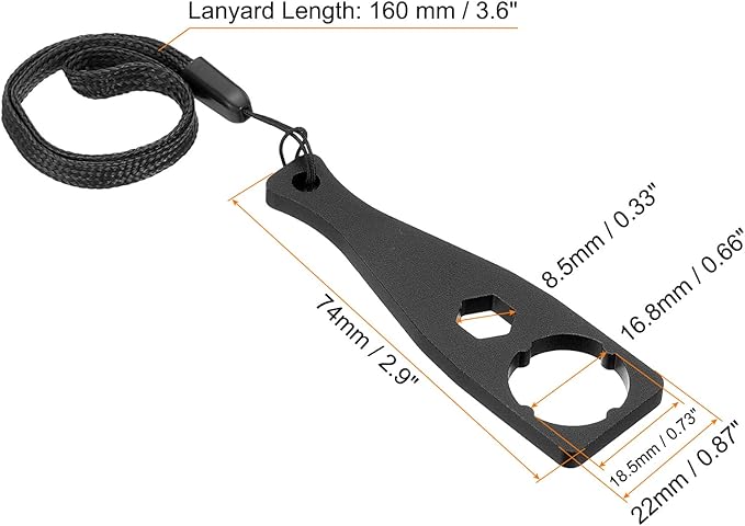 PATIKIL 2 Pack Aluminium Alloy Camera Tighten Knob Bolt Nut Screw Wrench with Lanyard for Action Camera, Black