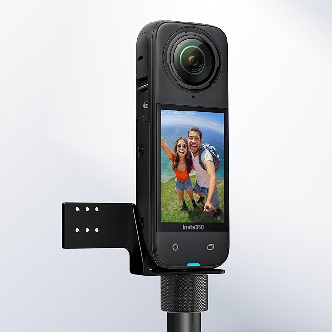 CYNOVA Cold Shoe for Insta360 X4 Accessories, Invisible Mic Bracket Compatible with insta360 X4 / X3 / One X2 for RODE Wireless GO Microphone Holder (with 3.5mm Audio Cable)