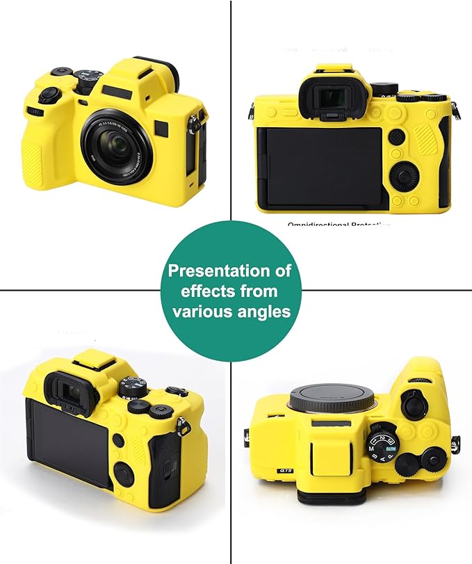 PULUZ Digital Camera Case for Sony A7 IV,Anti-Scratch Soft Silicone Protective Camera Case Camera Skin Case Cover (Yellow)