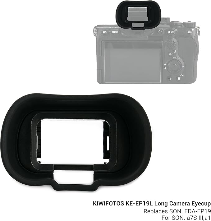 Soft FDA-EP19L Eyecup Eye Cup Viewfinder Cover for Sony A7V A7 V A7IV A7 IV A7RV A7R V A7R5 A7S III A7SIII A7S3 A9III A9 III A1 Alpha 1 Cameras, Long Extended Rubber Eyepiece Replace Sony FDA-EP19L