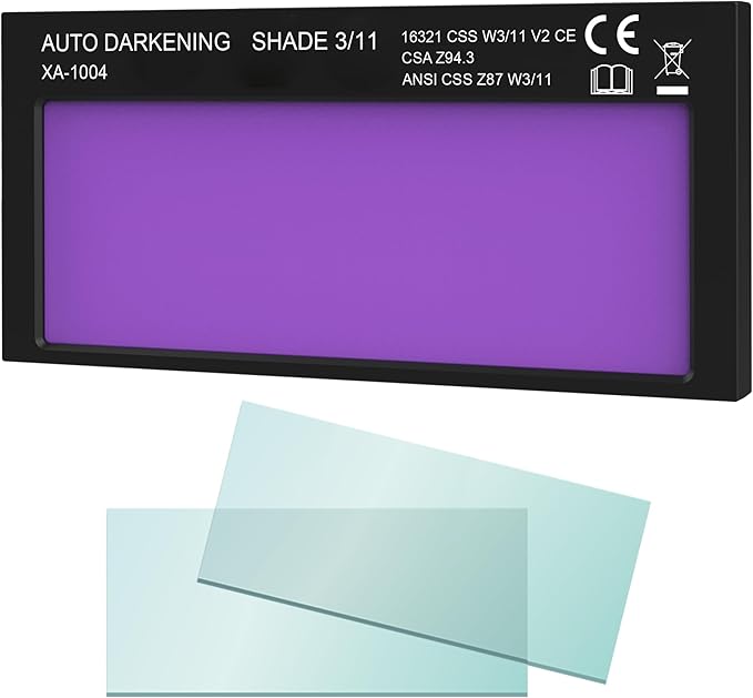 SHINE Shade 11 2x4 1/4 Auto Darkening Welding Lens, Ultra Clear, High Definition filter Technology for Pipeliner Pancake Welding Hood and Fibre-Metal Welding Hoods