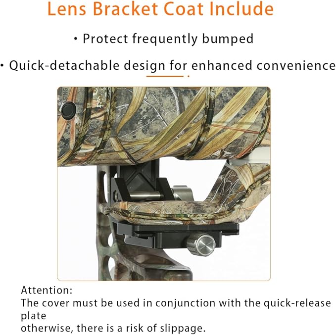 CHASING BIRDS Lens Camouflage Waterproof Coat for Canon RF 600mm F4 L is USM Rainproof Lens Protective Cover Version IV (Brown Grid, with Extender RF 1.4X & 2X)