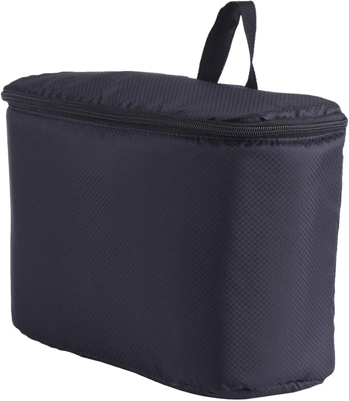 Camera Insert Bag, Universal Liner Lens Pouch DSLR SLR Padded Insert Case Partition Inner Bag with Hanging Strap Shockproof for Mirrorless Cameras, Lenses(Black)