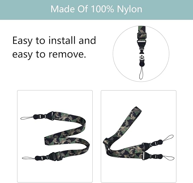 Adjustable Shoulder Strap:Comfortable iPad Strap Nylon Neck Lanyard for iPad/Samsung Tablet Case,Camera Binocular Crossbody Laptop Luggage Bag(Camouflage color)