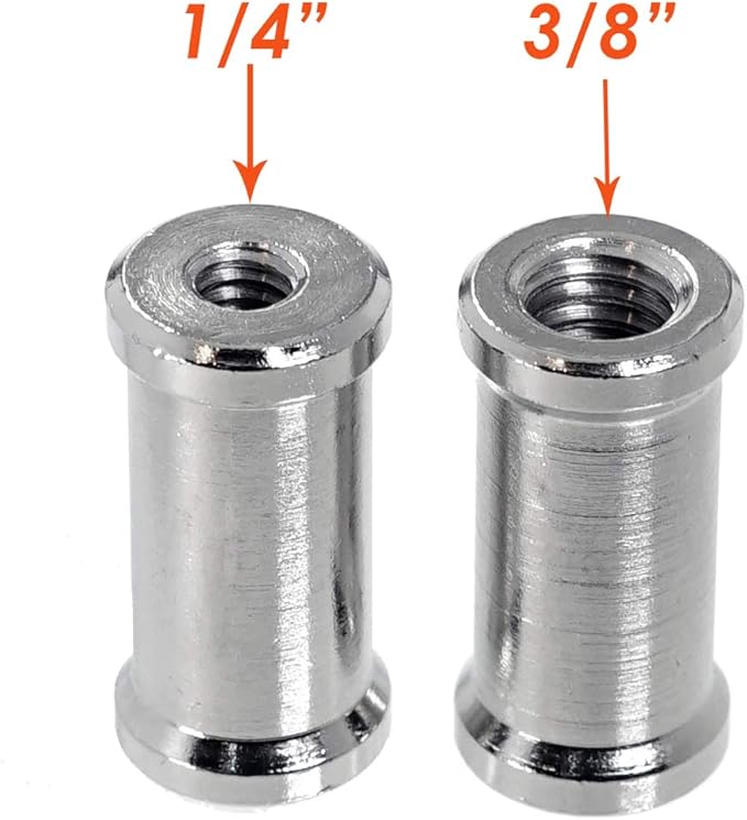 (2 Packs) 32mm 1/4" to 3/8" inch Female to Female Convertor Threaded Screw Adapter Spigot for Studio Light Stand, Hotshoe/Coldshoe Adapter Ball Head Flash Trigger Receiver