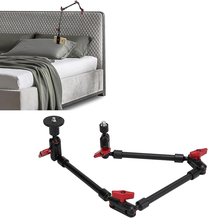 Yunseity 31Inch / 22inch Adjustable Articulating Friction Magic Arm, 360° Camera Clamp Mount with 1/4 Inch 3/ Thread, Super Desk Clamp Camera Mount Magic Arm for LED Lights