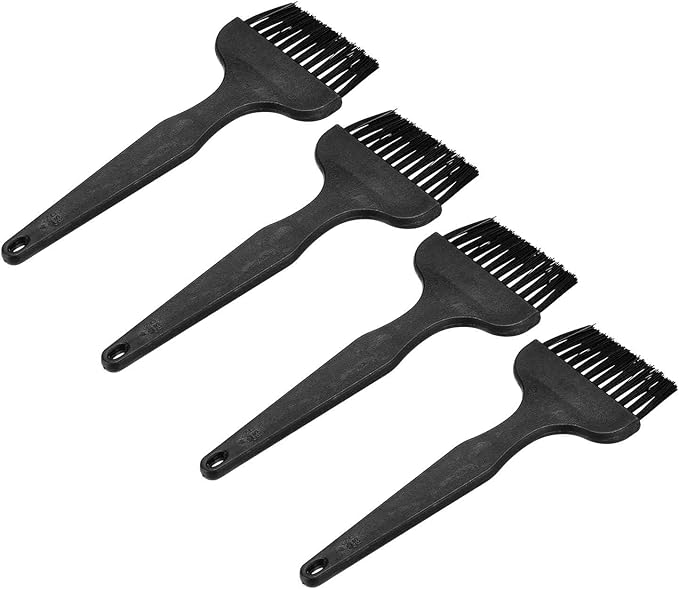 HARFINGTON 4pcs Antistatic Brush 25x55mm Portable PP Handle Nylon Anti Static Cleaning ESD Brushes for Electronics Computer Keyboard, Black