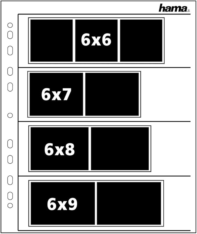Hama 2256 Negative File Storage Sleeves, Each Holding 4 Strips of 4 (24 x 36 mm) Frames, Glassine (Pack of 25)