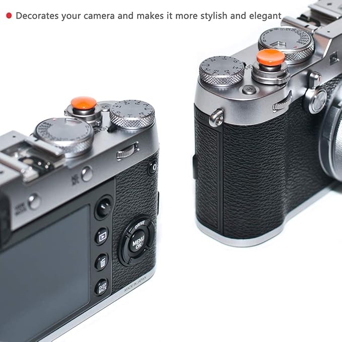 Orange Metal Soft Shutter Release Button,Delicate Camera Shutter Button 11mm Concave 10mm Convex Surface(2 Pack)