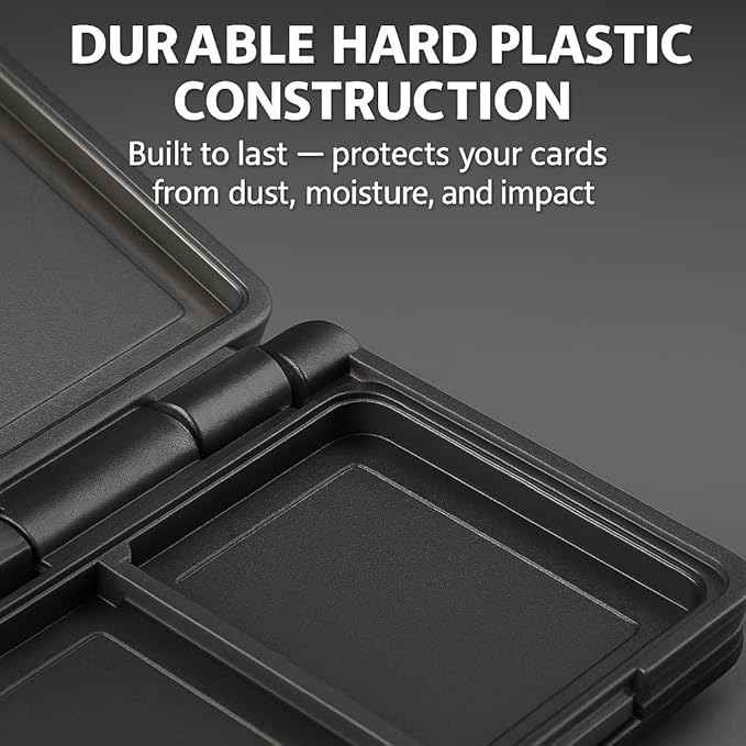 Acuvar 12 Slot SD/SDHC Memory Card Hard Plastic Case – Durable ABS Portable SD Card Storage Box Organizer, Protective Hard Shell SD Card Carrying Case for Photographers, Anti-Shock & Waterproof