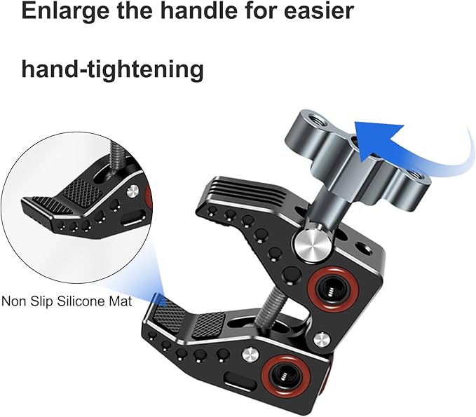 Super Clamp Mount for Camera Gripper Monitor 360° Ball Head Magic Arm Dual Ball Head Adapter with 1/4 and 3/8 Threads for Canon Nikon DSLR/Gopro/LED Light/Ronin-M/Ronin MX/Freefly MOVI-A025