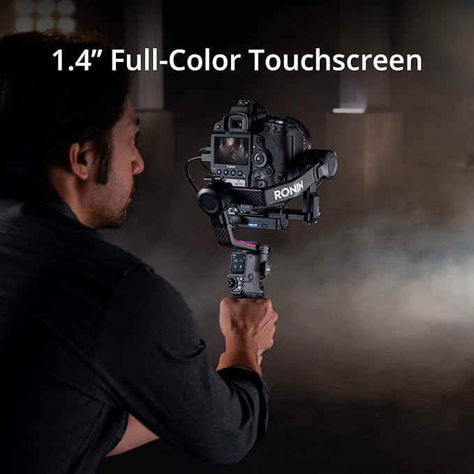 DJI RS 2 - 3-Axis Gimbal Stabilizer for DSLR and Mirrorless Cameras, Nikon, Sony, Panasonic, Canon, Fuji, 10lbs Tested Payload, 1.4” Full-Color Touchscreen, Carbon Fiber Construction, Black