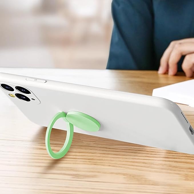 TENOC Phone Grip Sticky 360° Rotation Universal Stand Finger Ring Holder Slim Kickstand for Cell Phone Case, Green