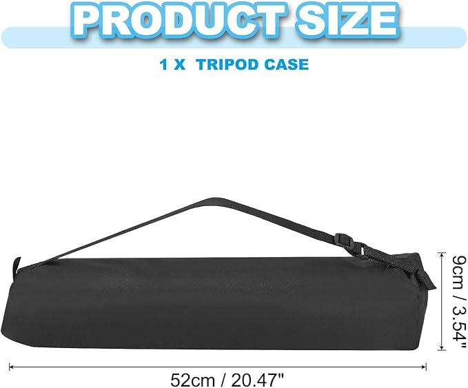 PATIKIL 20.47"x3.54" Tripod Carrying Case, 1Pack Oxford Cloth Padded Tripod Bag with Handles for Light Stands Tripod Photography Accessories, Black