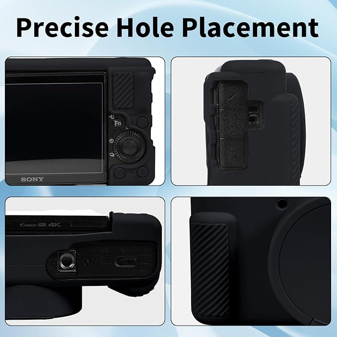 Camera Case for Sony ZV-1, ZV1 Camera Cover Silicone Camera Sleeve Body Skin Protective Case with Removable Lens Cap for Sony ZV 1 Digital Camera, Black