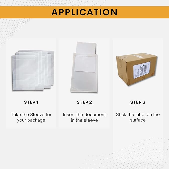 300 Pack 7"x10" Shipping Label Sleeves – Clear Self-Adhesive Packing Slip Pouches, Waterproof Packing List Envelopes – Ideal for Shipping Documents, Mailing Labels, Invoices & Packing Slips