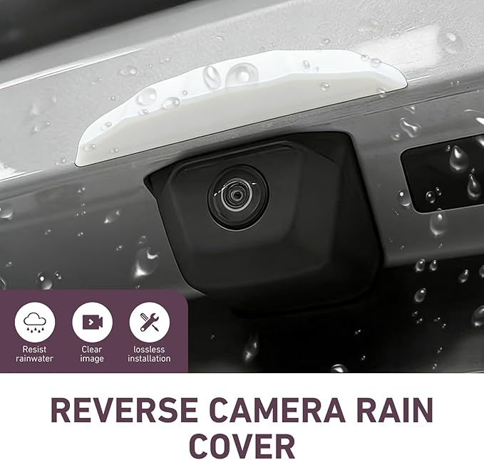Car Rear View Backup Camera Rain Cover, Soft Silicone Anti-Rain Car Reversing Cameras Protection Cover, Waterproof Auto Backup Camera Rain Shield with Wider Design, for Most Cars (White)