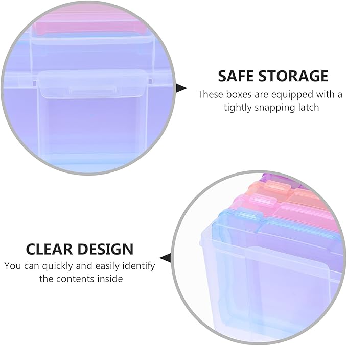 Mikinona Multifunctional Photo Classified Box Plastic Storage Case for Cards Jewelry Stickers Organizer for Photos and Small Items Portable