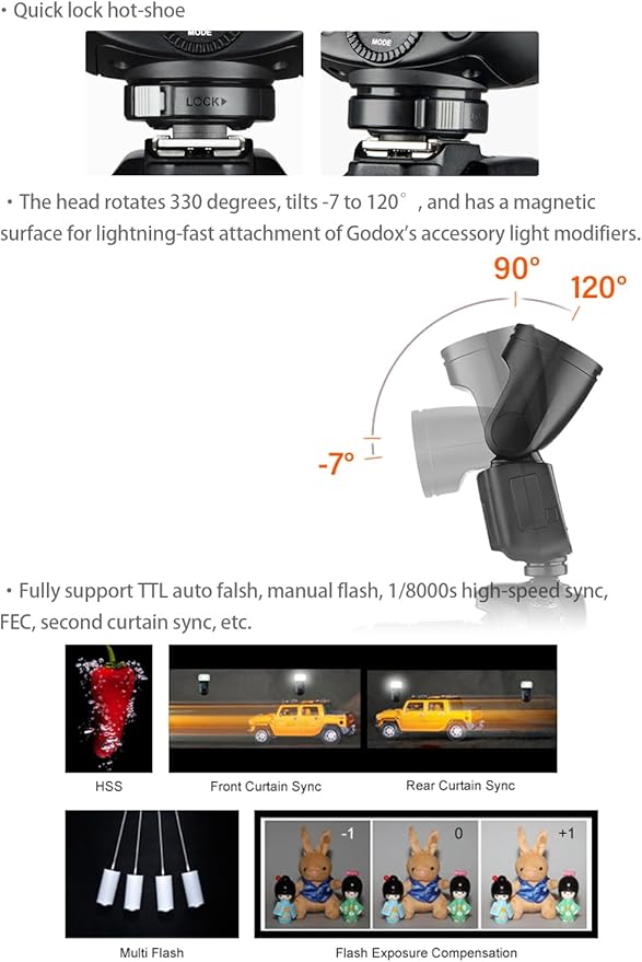 Godox V1S Camera Flash with Diffuser for Sony, Godox V1-S U HSS TTL Round Head Speedlight with Accessories Kit for Portrait, Event, Travel, Wedding Photography