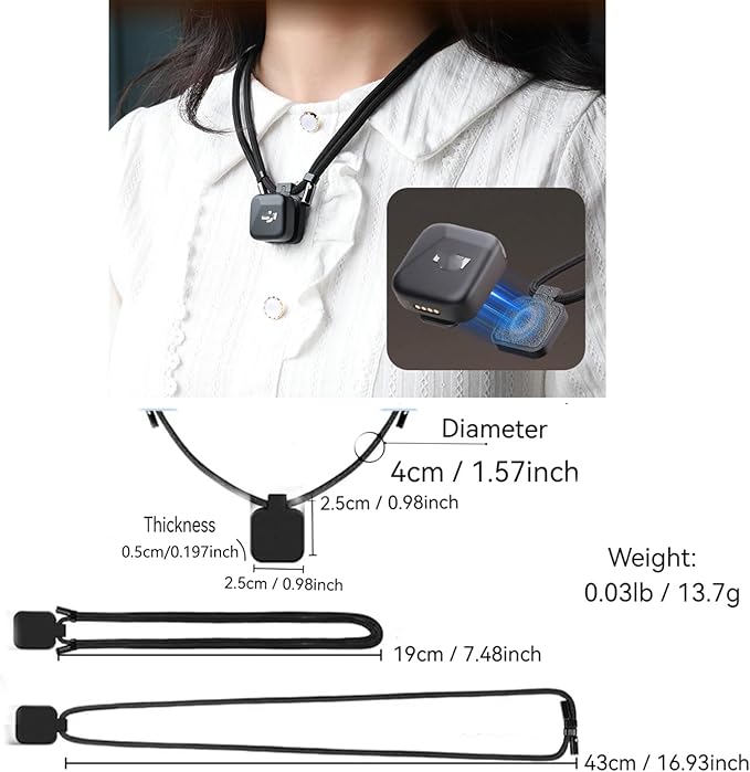 For DJI Mic Mini Clip Magnetic Mounting Accessories,Magnetic Neck Adjustable necklace lanyard
