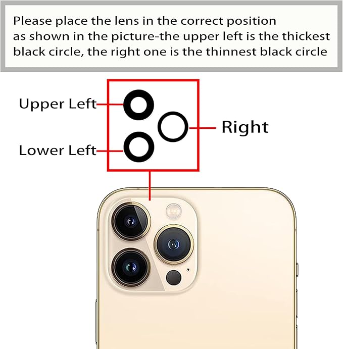 iPhone 13 Pro 3pc Singer Camera Lens Replacement Set - Glass & Sapphire Adhesive, Toolkit Included