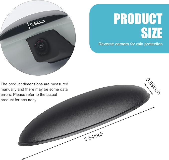 Car Rearview Camera Cover, Rain and Snow Proof Reversing Camera Protection for Clear Imaging, Wider Longer Waterproof Shield, Universal Self-Adhesive Exterior Modification for Cars (Black)