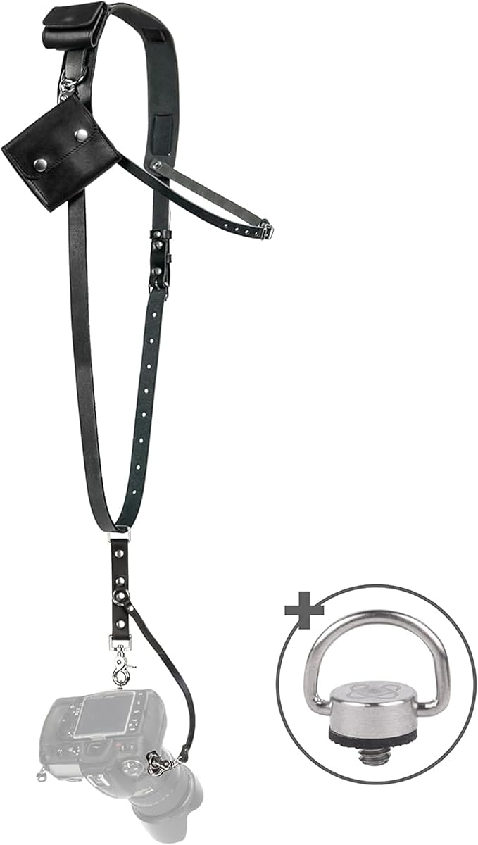 C Coiro Leather Camera Strap for One Camera Professional Single Leather Harness Shoulder Strap Quick Release