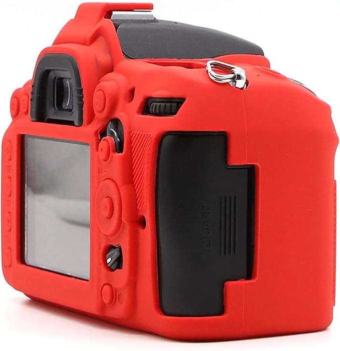 Surpassed Professional Secure Silicone Camera Cases Bag Housing Rubber Body Skin for Nikon D7000 Digital SLR Camera Protective Case (Red)