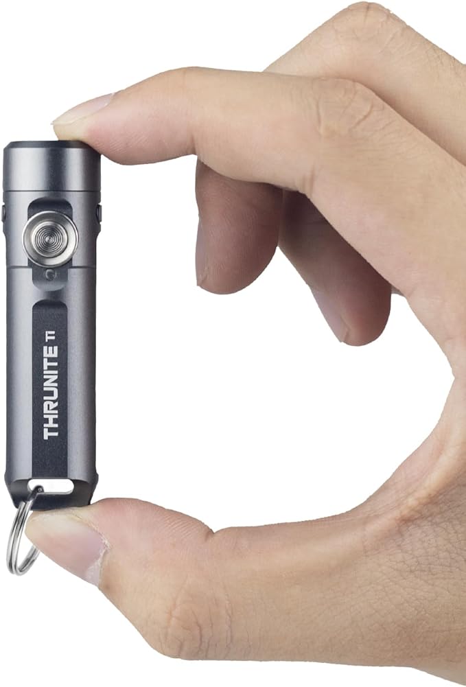 ThruNite Ti Keychain Flashlight, Compact USB-C Rechargeable Battery Mini Flash Light, Bright 650 Lumens LED Keyring Portable Light, Small EDC Pocket Torch Light for Camping, Everyday Carry