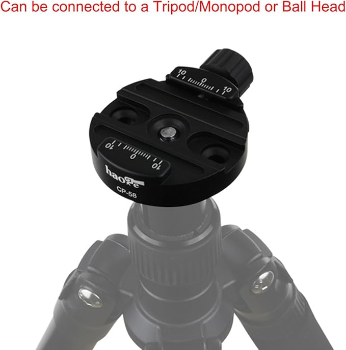 Haoge CP-58 58mm Screw Knob Quick Release Clamp Adapter Mount for Quick Release QR Plate Camera Tripod Ballhead Monopod Ball Head Fit Arca Swiss