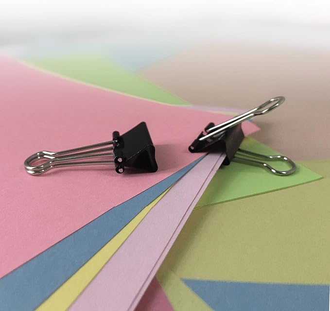 Amazon Basics Sturdy Binder Clips for Office Use, 144 Count (12 Pack of 12), Small, 0.75 in, Black